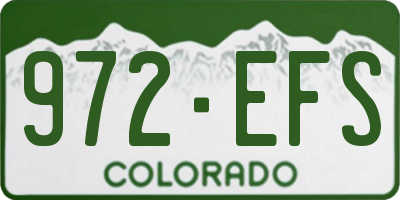 CO license plate 972EFS