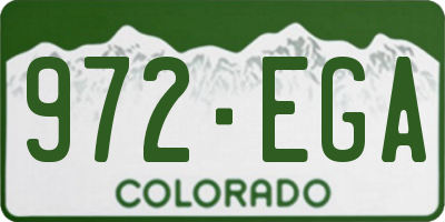 CO license plate 972EGA