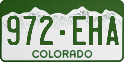 CO license plate 972EHA