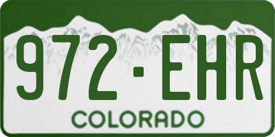 CO license plate 972EHR