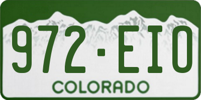 CO license plate 972EIO