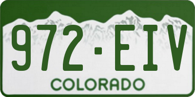 CO license plate 972EIV