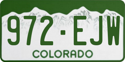 CO license plate 972EJW