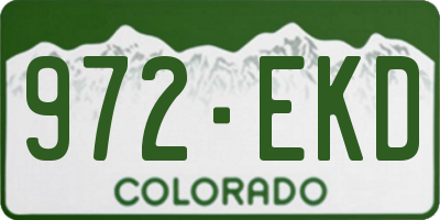 CO license plate 972EKD
