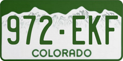CO license plate 972EKF