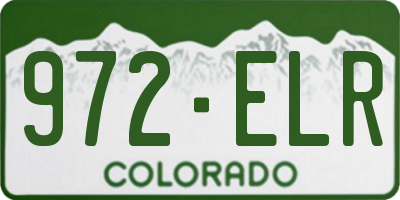 CO license plate 972ELR