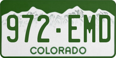 CO license plate 972EMD