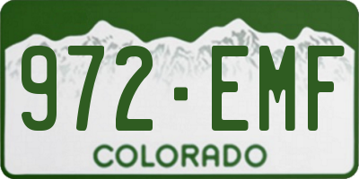 CO license plate 972EMF