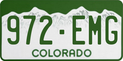 CO license plate 972EMG