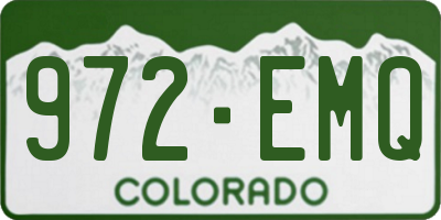 CO license plate 972EMQ