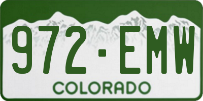 CO license plate 972EMW