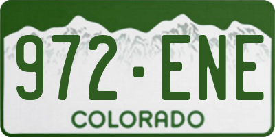 CO license plate 972ENE
