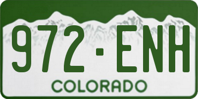 CO license plate 972ENH