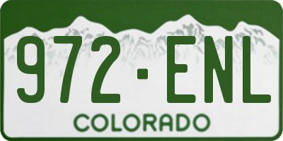 CO license plate 972ENL