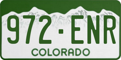 CO license plate 972ENR