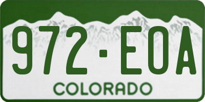 CO license plate 972EOA