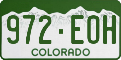 CO license plate 972EOH