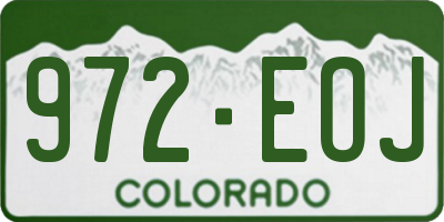 CO license plate 972EOJ