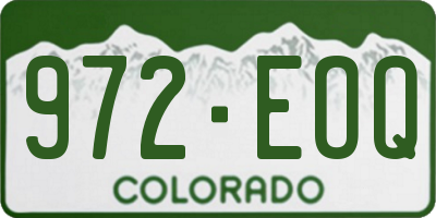 CO license plate 972EOQ
