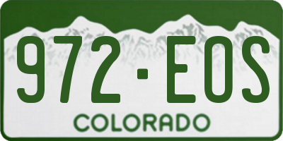 CO license plate 972EOS