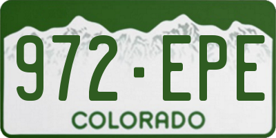 CO license plate 972EPE