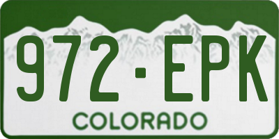 CO license plate 972EPK