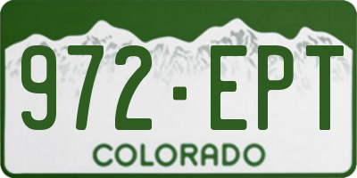CO license plate 972EPT