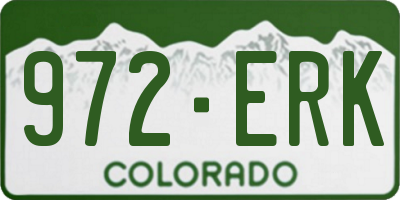 CO license plate 972ERK