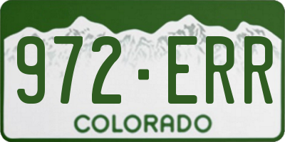 CO license plate 972ERR