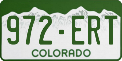 CO license plate 972ERT