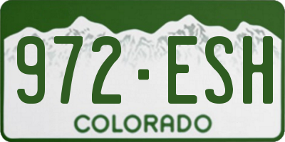 CO license plate 972ESH