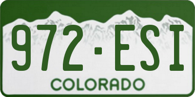 CO license plate 972ESI
