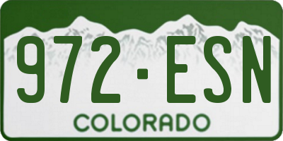 CO license plate 972ESN