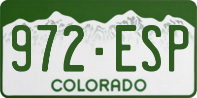 CO license plate 972ESP