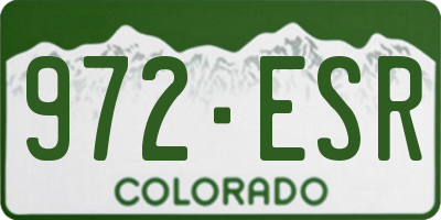 CO license plate 972ESR