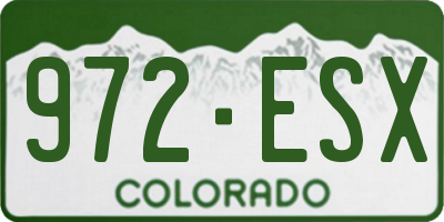 CO license plate 972ESX
