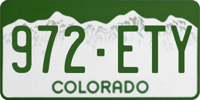 CO license plate 972ETY