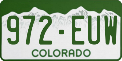 CO license plate 972EUW