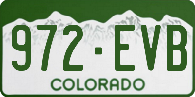 CO license plate 972EVB