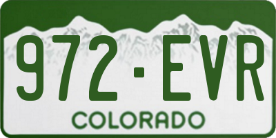 CO license plate 972EVR