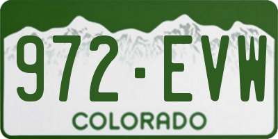 CO license plate 972EVW