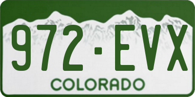 CO license plate 972EVX