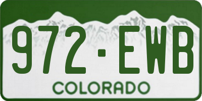 CO license plate 972EWB