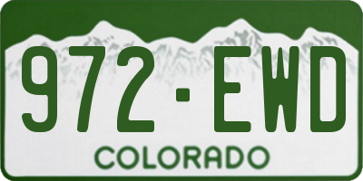 CO license plate 972EWD