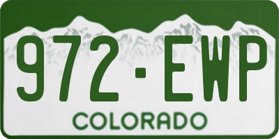 CO license plate 972EWP