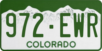 CO license plate 972EWR
