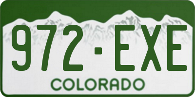 CO license plate 972EXE