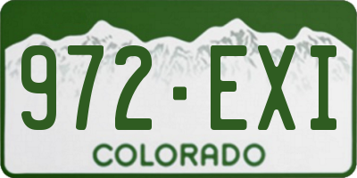 CO license plate 972EXI