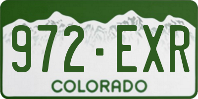 CO license plate 972EXR