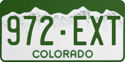 CO license plate 972EXT